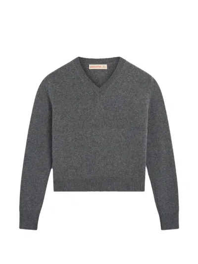 And-daughter Sligo V-neck Sweater In Grey