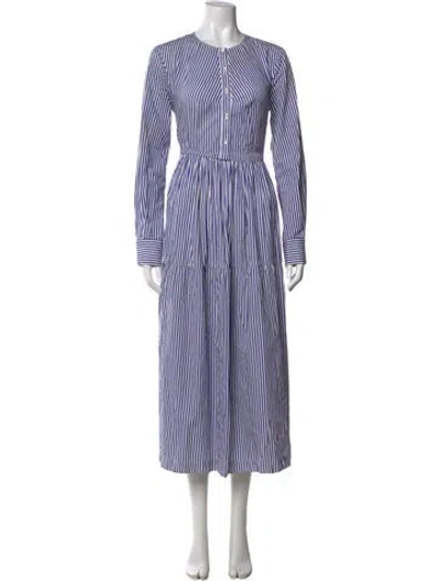 Pre-owned And-daughter Striped Long Dress In Blue/white
