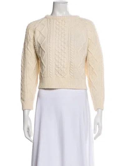 Pre-owned And-daughter Wool Bateau Neckline Sweater In Neutral