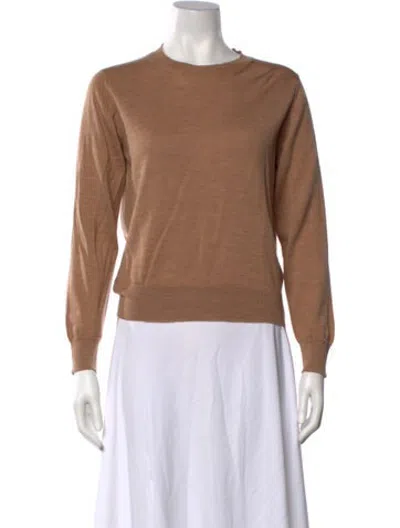 Pre-owned And-daughter Wool Crew Neck Sweater In Brown