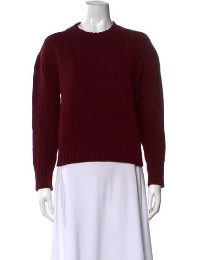 Pre-owned And-daughter Wool Crew Neck Sweater In Burgundy