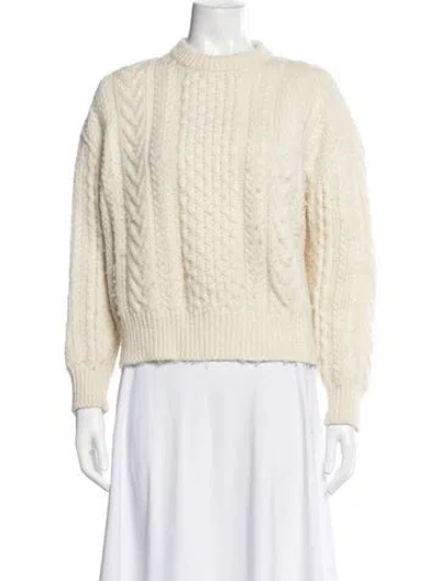 Pre-owned And-daughter Wool Crew Neck Sweater In Neutrals