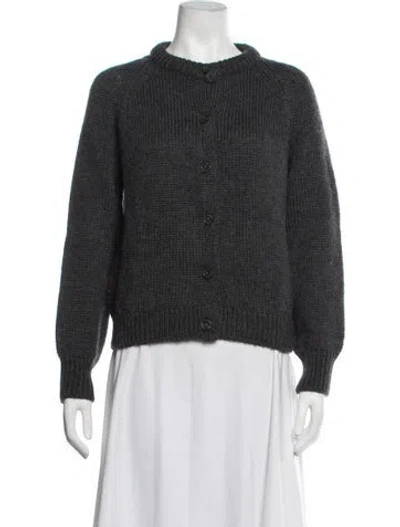 Pre-owned And-daughter Wool Open Front Sweater In Grey