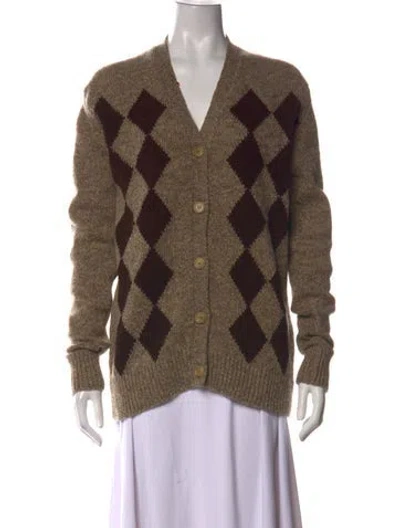Pre-owned And-daughter Wool Patterned Sweater In Brown