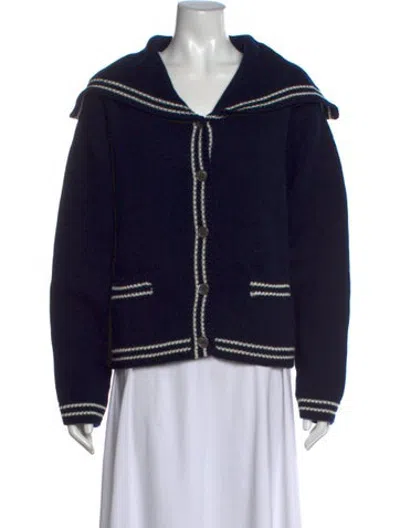 Pre-owned And-daughter Wool Striped Sweater In Blue