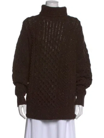 Pre-owned And-daughter Wool Turtleneck Sweater In Brown