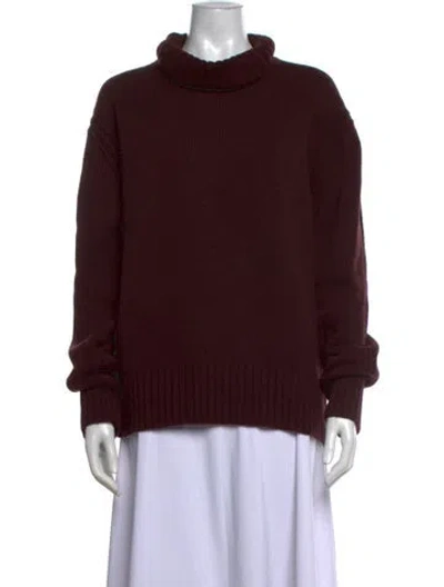 Pre-owned And-daughter Wool Turtleneck Sweater In Burgundy