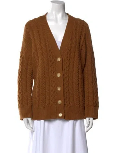 Pre-owned And-daughter Wool V-neck Sweater In Brown