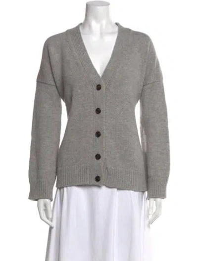 Pre-owned And-daughter Wool V-neck Sweater In Grey