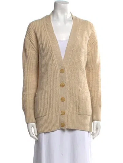 Pre-owned And-daughter Wool V-neck Sweater In Neutral