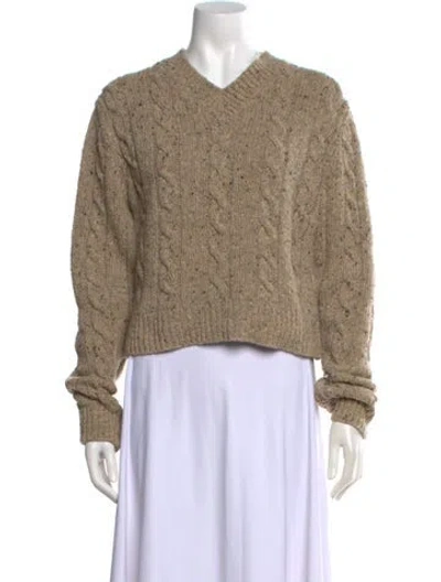 Pre-owned And-daughter Wool V-neck Sweater In Neutral