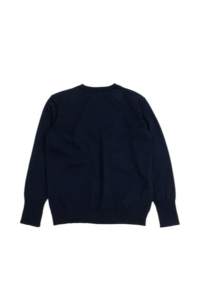 Andersen-andersen Deep Navy Merino Wool Crewneck Sweater In Blue