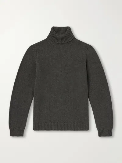 Anderson & Sheppard Cashmere Rollneck Sweater In Gray