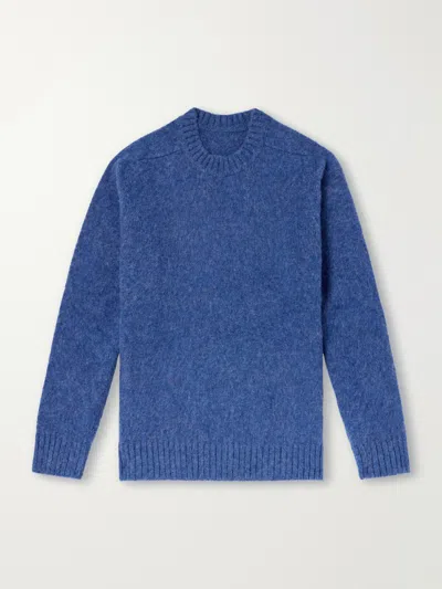 Anderson & Sheppard Geelong Brushed-wool Sweater In Blue