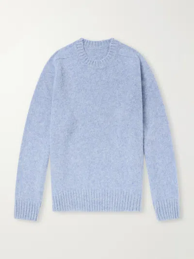 Anderson & Sheppard Geelong Brushed-wool Sweater In Blue