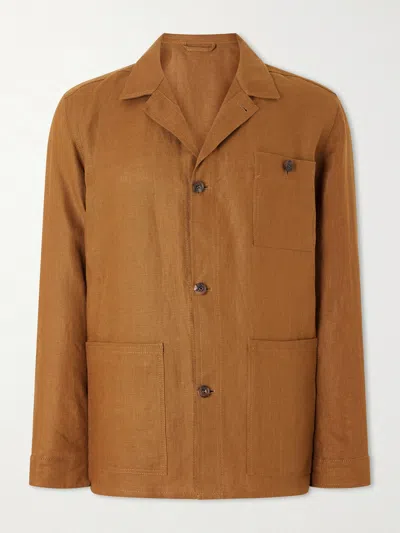 Anderson & Sheppard Linen Jacket In Brown