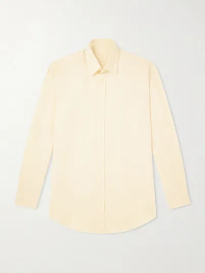 Anderson & Sheppard Linen Shirt In Neutral