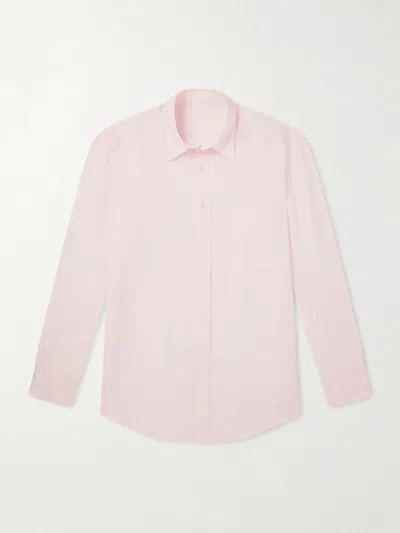 Anderson & Sheppard Linen Shirt In Pink