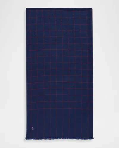 Anderson & Sheppard Men & Apos;s Hairline Windowpane Check Cashmere Scarf In Multi