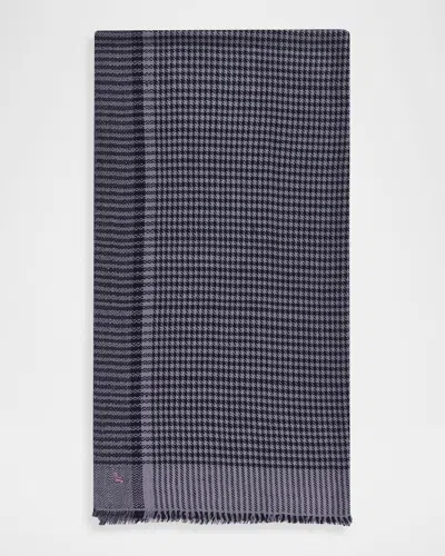 Anderson & Sheppard Men & Apos;s Handwoven Houndstooth Cashmere Scarf