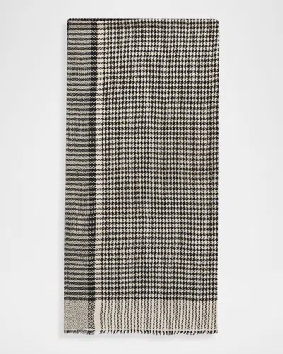 Anderson & Sheppard Men & Apos;s Handwoven Houndstooth Cashmere Scarf