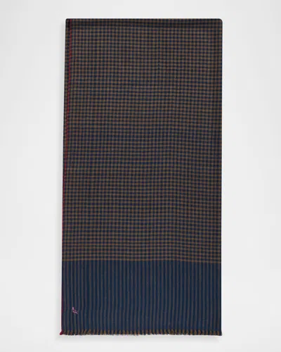 Anderson & Sheppard Men & Apos;s Mini-check Cashmere Scarf