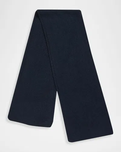Anderson & Sheppard Men & Apos;s Muskox Knitted Scarf In Blue