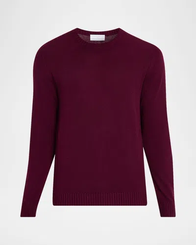 Anderson & Sheppard Men & Apos;s Silk And Cashmere Crewneck Sweater In Burgundy