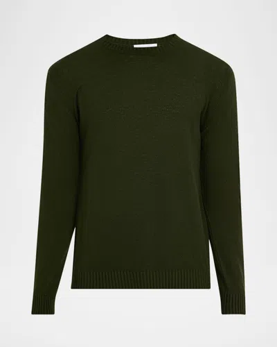 Anderson & Sheppard Men & Apos;s Silk And Cashmere Crewneck Sweater In Green