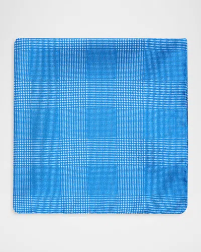 Anderson & Sheppard Men & Apos;s Silk Polka Dot Pocket Square In Blue