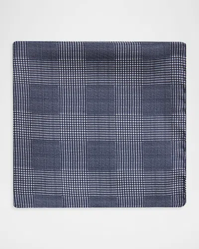 Anderson & Sheppard Men & Apos;s Silk Polka Dot Pocket Square In Blue