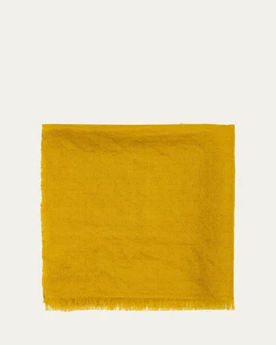 Anderson & Sheppard Men's Cashmere Pocket Square In Yellow