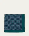 Anderson & Sheppard Men's Cotton Mosaic Pocket Square In Multi