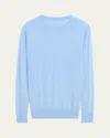 Anderson & Sheppard Men's Crewneck Cashmere Sweater In Blue