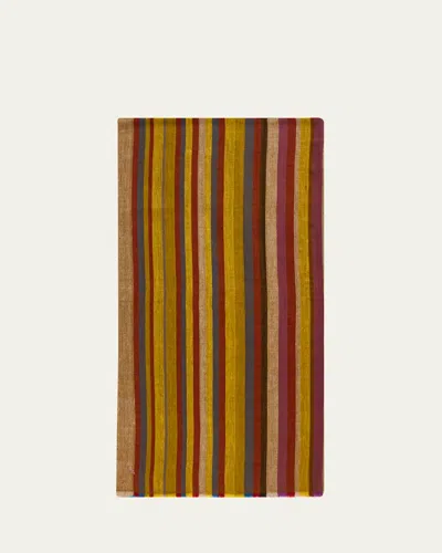 Anderson & Sheppard Men's Multi-stripe Handwoven Cashmere Scarf In Brown