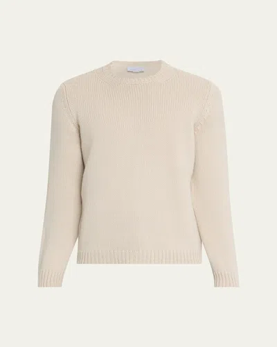 Anderson & Sheppard Men's Plain Knit Cashmere Crewneck Sweater In Neutral