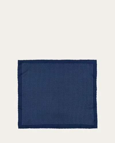 Anderson & Sheppard Men's Silk Polka Dot Pocket Square In Gray