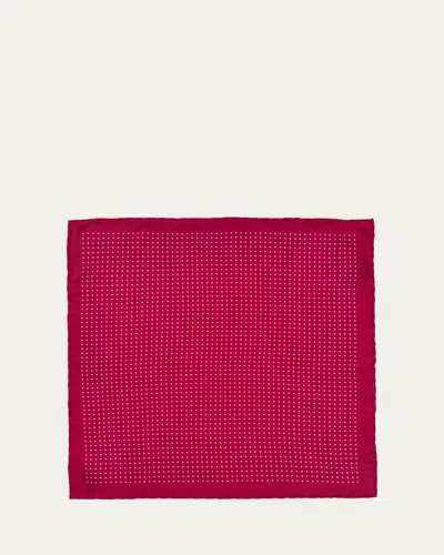 Anderson & Sheppard Men's Silk Polka Dot Pocket Square In Pink