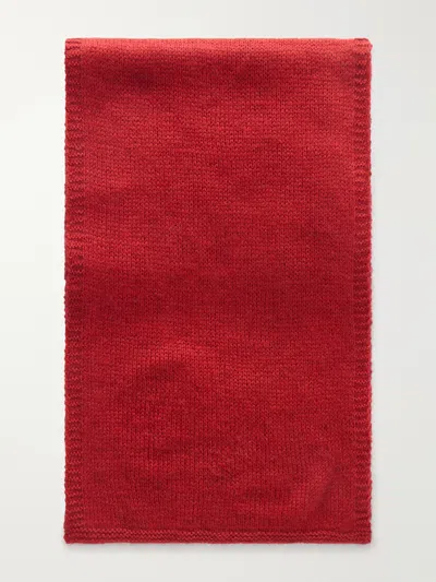 Anderson & Sheppard Muskox, Wool And Silk-blend Scarf In Red