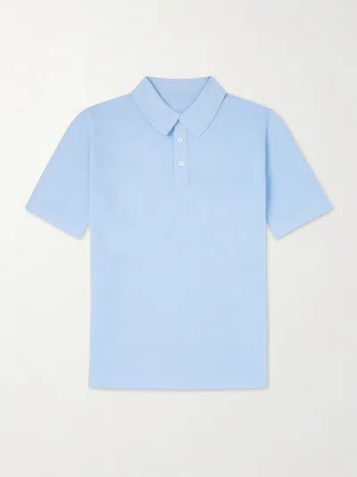 Anderson & Sheppard Organic Cotton Polo Shirt In Blue