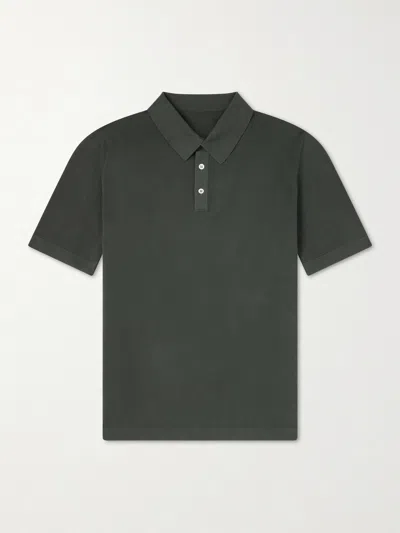 Anderson & Sheppard Organic Cotton Polo Shirt In Green
