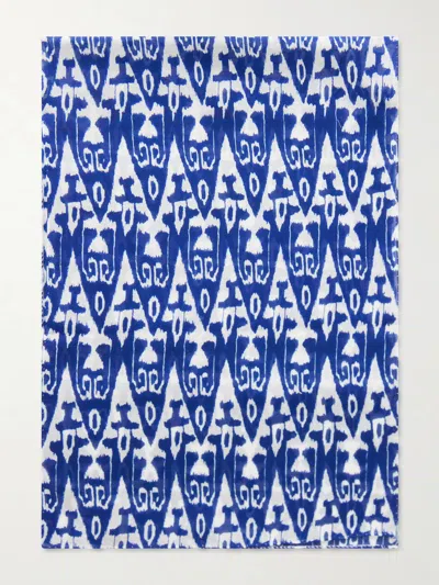 Anderson & Sheppard Printed Cotton-voile Scarf In Blue