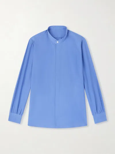 Anderson & Sheppard Silk Shirt In Blue