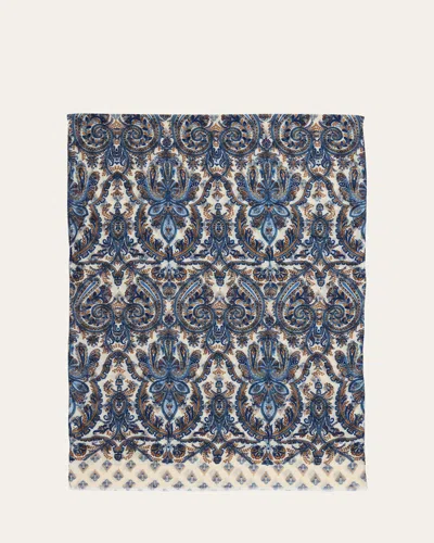 Anderson & Sheppard Soft Woollen Print Scarf In White