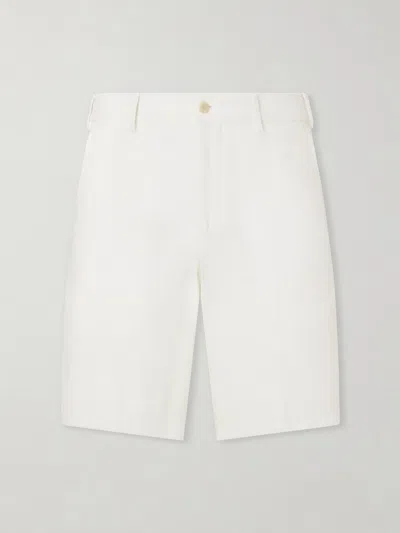 Anderson & Sheppard Straight-leg Garment-dyed Linen Shorts In White