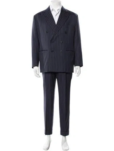 Pre-owned Anderson & Sheppard Striped Two-piece Suit In Blue