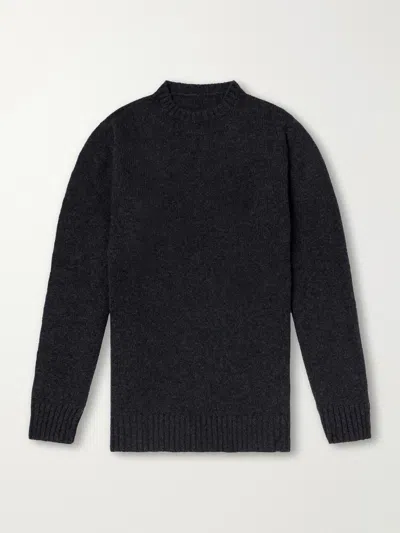 Anderson & Sheppard Super Soft Cashmere Sweater In Blue
