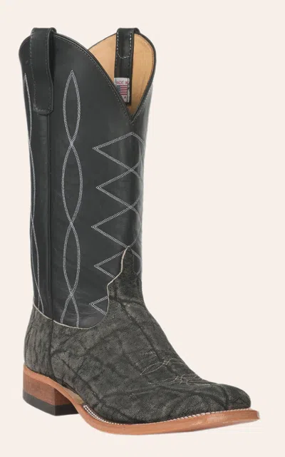 Anderson Bn Anderson Bean Men's Granite Safari Elephant And Black Square Toe Exotic Cowboy Boots