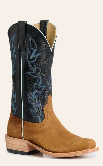 Anderson Bn Anderson Bean Men's Toasted Sand & Black Avatar Cutter Toe Cowboy Boots In Brown