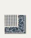 Anderson & Sheppard Men's Cashmere And Silk Provence Geometric Neckerchief In Blue